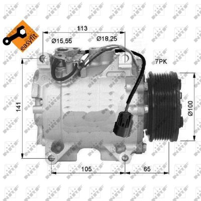 NRF Kompressor, klimaanlæg 32448 for HONDA