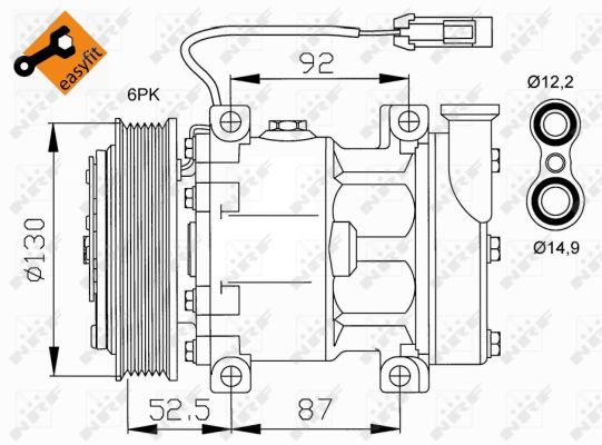 NRF Kompressor, klimaanlæg 32113 for LANCIA FIAT ALFA ROMEO