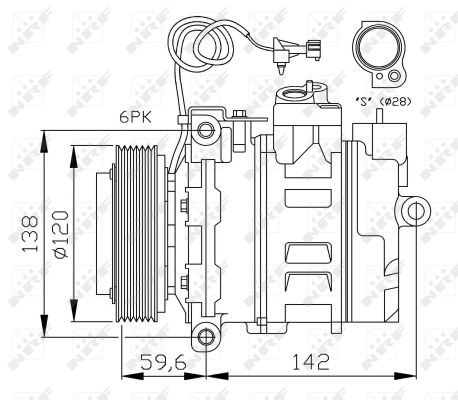 NRF Kompressor, klimaanlæg 32377 for SAAB