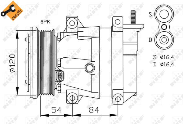 NRF Kompressor, klimaanlæg 32484 for CHEVROLET DAEWOO