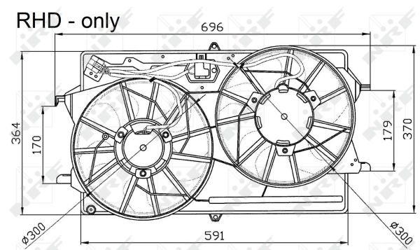 NRF Ventilator, motorkøling 47033 for FORD