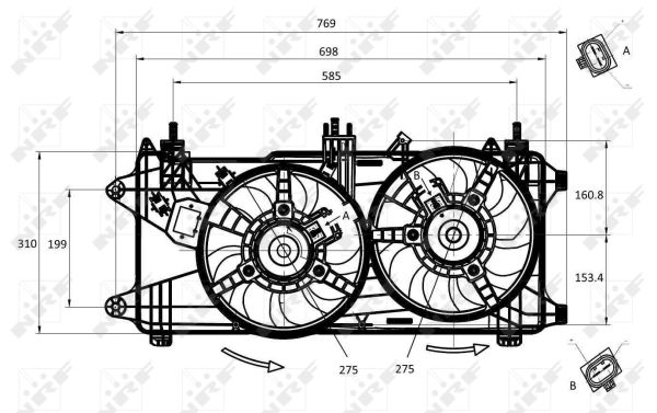 NRF Ventilator, motorkøling 47231 for FIAT
