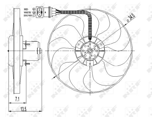 NRF Ventilator, motorkøling 47397 for VW