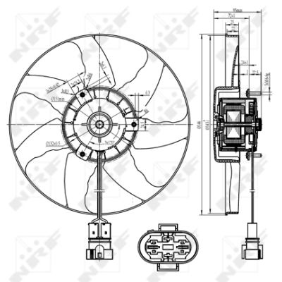 NRF Ventilator, motorkøling 47428 for VW