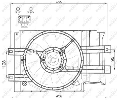 NRF Ventilator, motorkøling 47472 for NISSAN