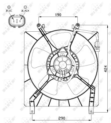 NRF Ventilator, motorkøling 47492 for MITSUBISHI