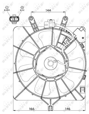 NRF Ventilator, motorkøling 47512 for HONDA