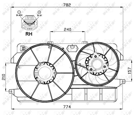 NRF Ventilator, motorkøling 47000 for FORD
