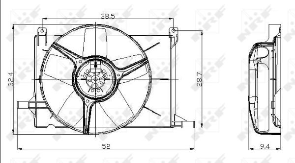 NRF Ventilator, motorkøling 47009 for OPEL VAUXHALL CHEVROLET