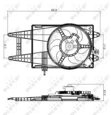 NRF Ventilator, motorkøling 47243 for LANCIA