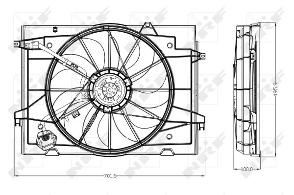 NRF Ventilator, motorkøling 47285 for KIA