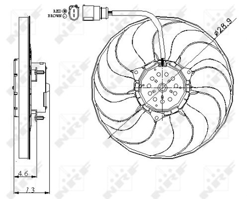 NRF Ventilator, motorkøling 47381 for VW