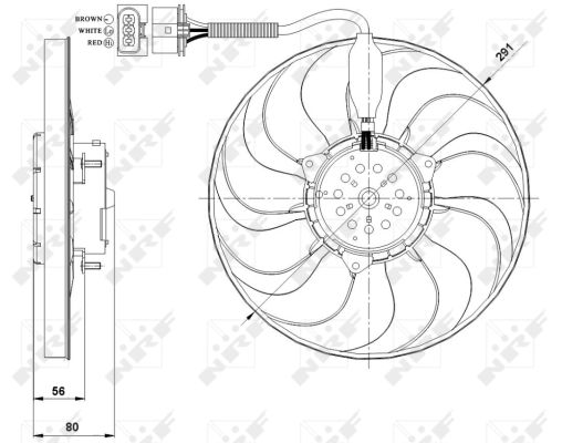 NRF Ventilator, motorkøling 47392 for VW