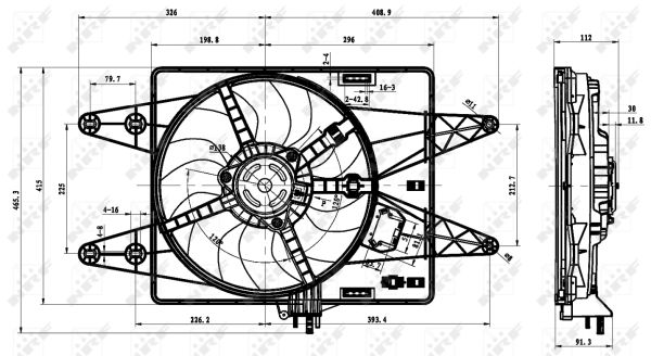 NRF Ventilator, motorkøling 47430 for FIAT