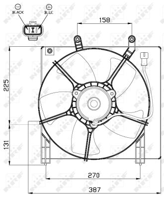 NRF Ventilator, motorkøling 47487 for HONDA