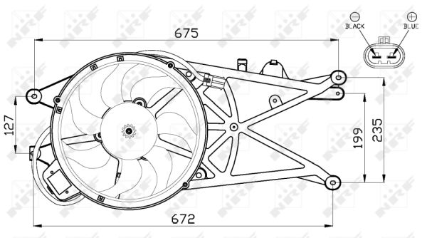NRF Ventilator, motorkøling 47489 for OPEL VAUXHALL