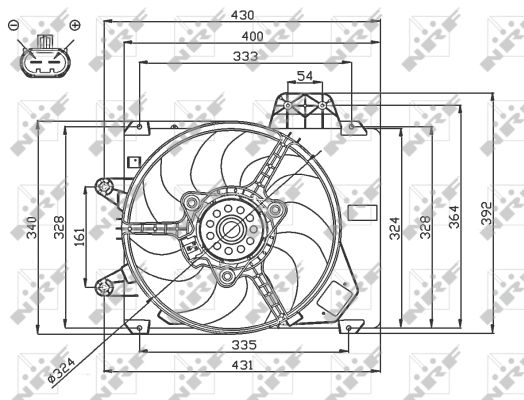 NRF Ventilator, motorkøling 47750 for FIAT