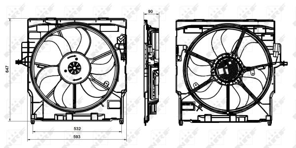 NRF Ventilator, motorkøling 47837 for BMW