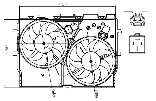 NRF Ventilator, motorkøling 47866 for FIAT