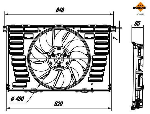 NRF Ventilator, motorkøling 470080 for PORSCHE BENTLEY