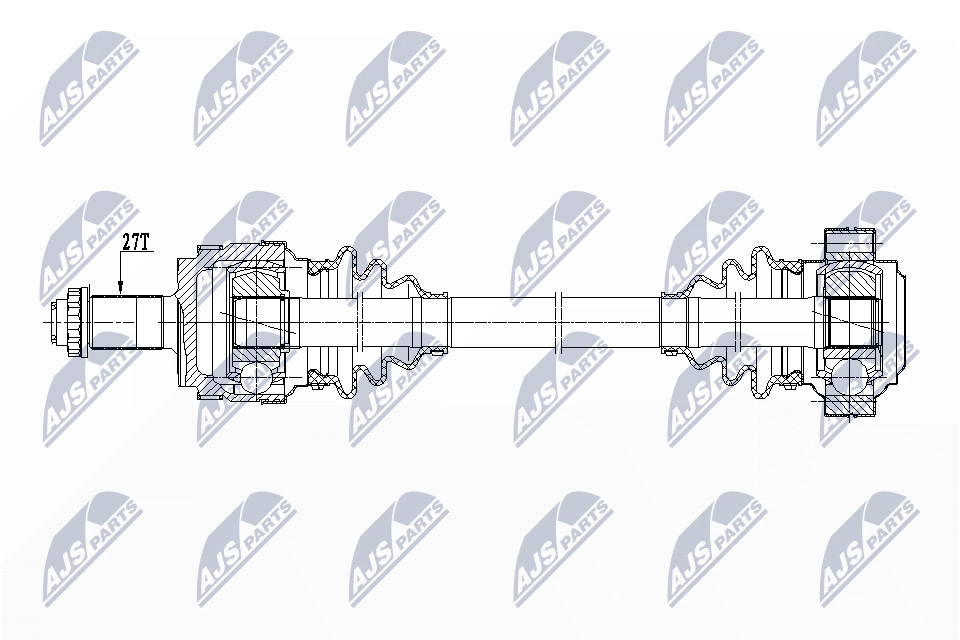 NTY Drivaksel npwbm148 Bagaksel venstre for BMW