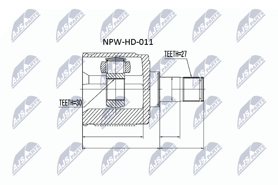 NTY Ledsæt, drivaksel NPW-HD-011 gearkasse-monteret for HONDA