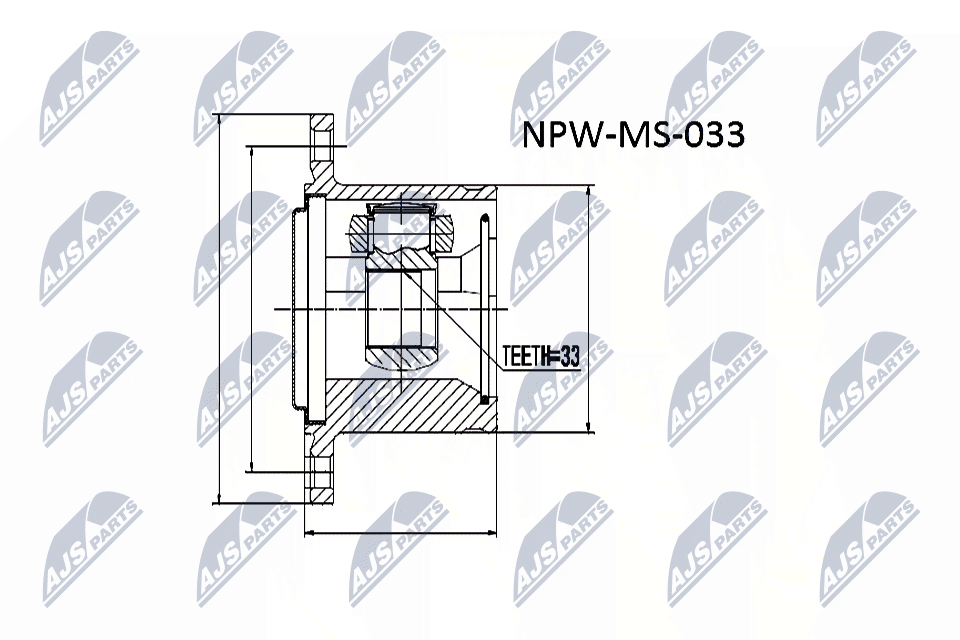 NTY Ledsæt, drivaksel npwms033 gearkasse-monteret for MITSUBISHI