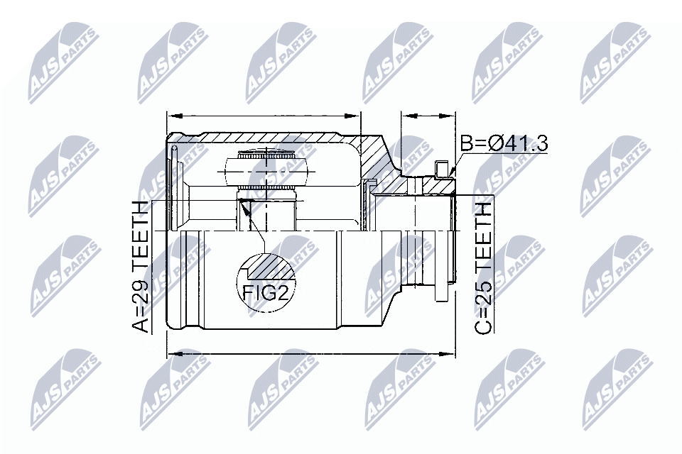 NTY Ledsæt, drivaksel NPW-SB-011 gearkasse-monteret for SUBARU