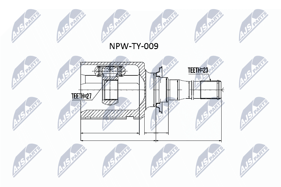 NTY Ledsæt, drivaksel NPW-TY-009 gearkasse-monteret for TOYOTA
