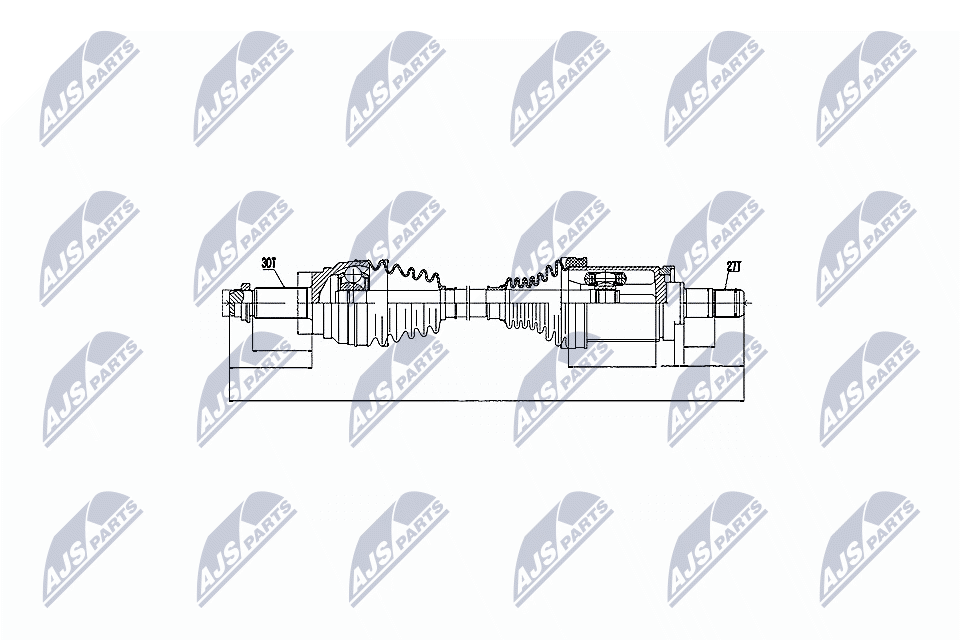 NTY Drivaksel npwbm015 Bagaksel venstre for BMW