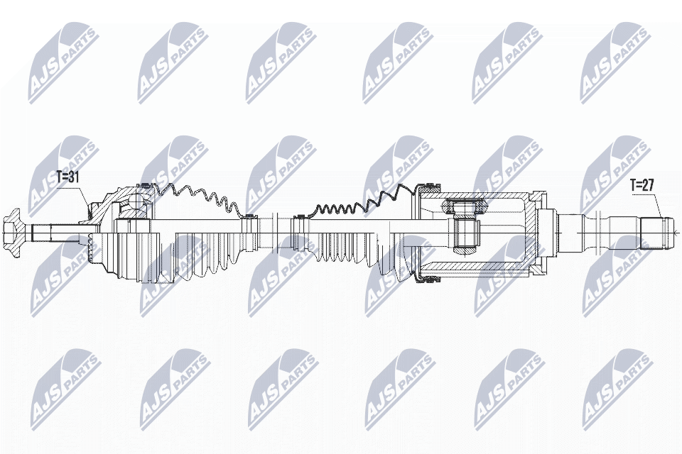 NTY Drivaksel npwbm027 foraksel for BMW