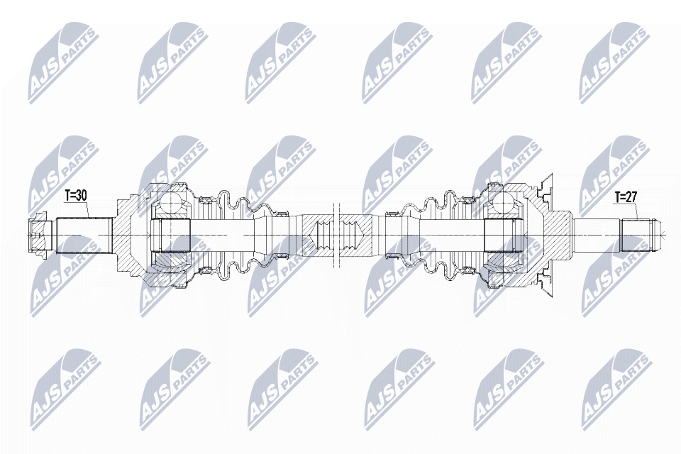 NTY Drivaksel npwbm101 Bagaksel venstre for BMW
