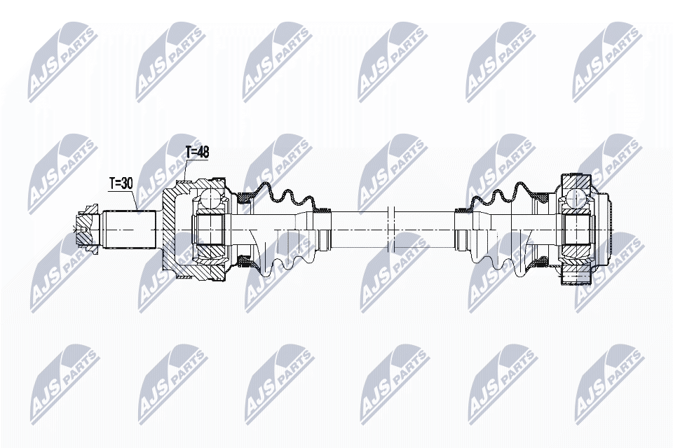 NTY Drivaksel npwbm107 Bagaksel venstre for BMW
