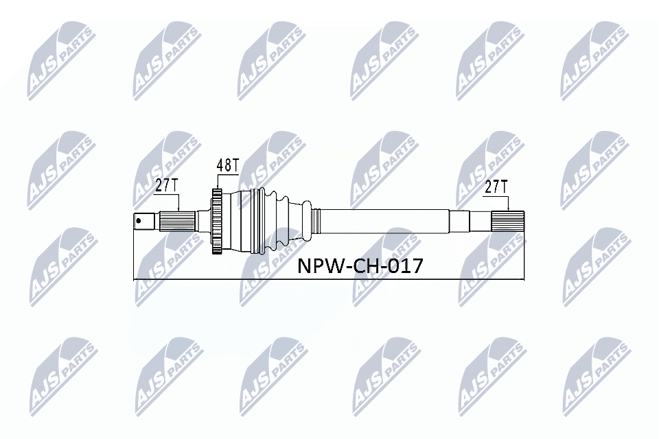 NTY Drivaksel npwch017 venstre foraksel for JEEP