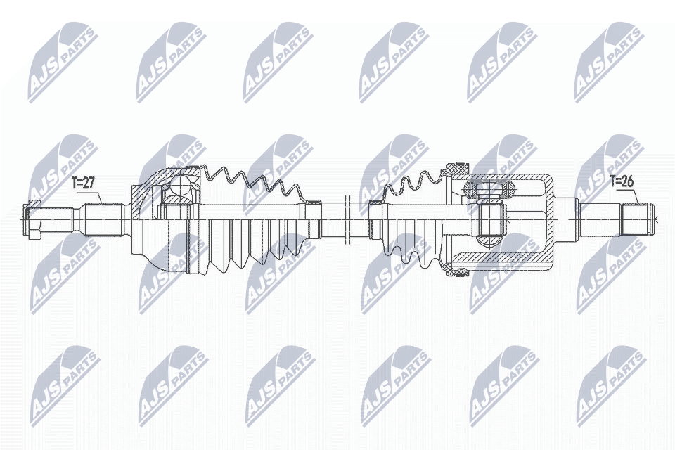NTY Drivaksel npwfr101 venstre foraksel for FORD