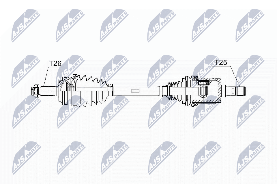 NTY Drivaksel npwhd064 venstre foraksel for HONDA