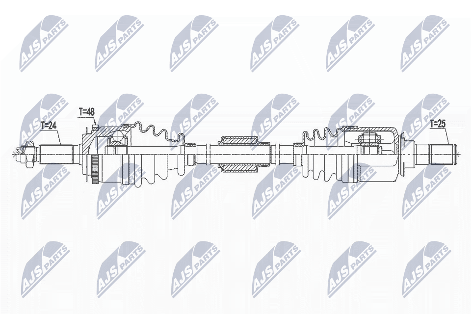 NTY Drivaksel npwhy551 venstre foraksel for HYUNDAI