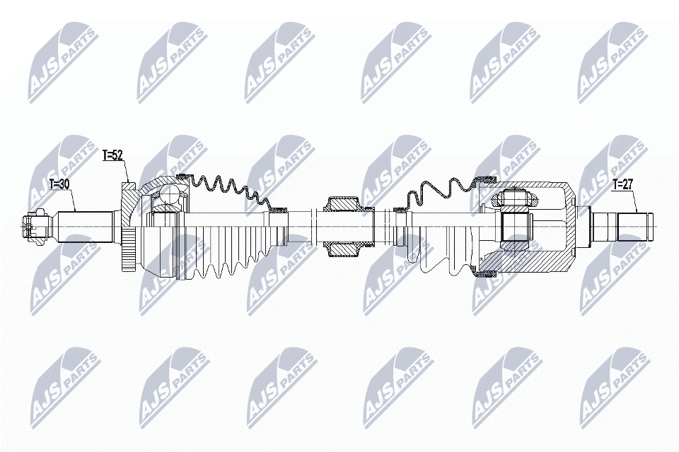 NTY Drivaksel npwhy565 venstre foraksel for HYUNDAI