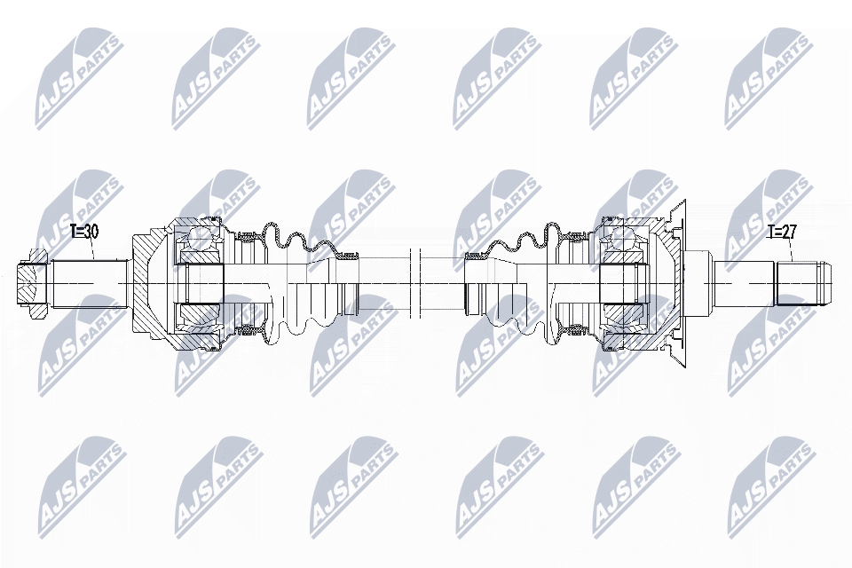 NTY Drivaksel npwbm159 Bagaksel venstre for BMW