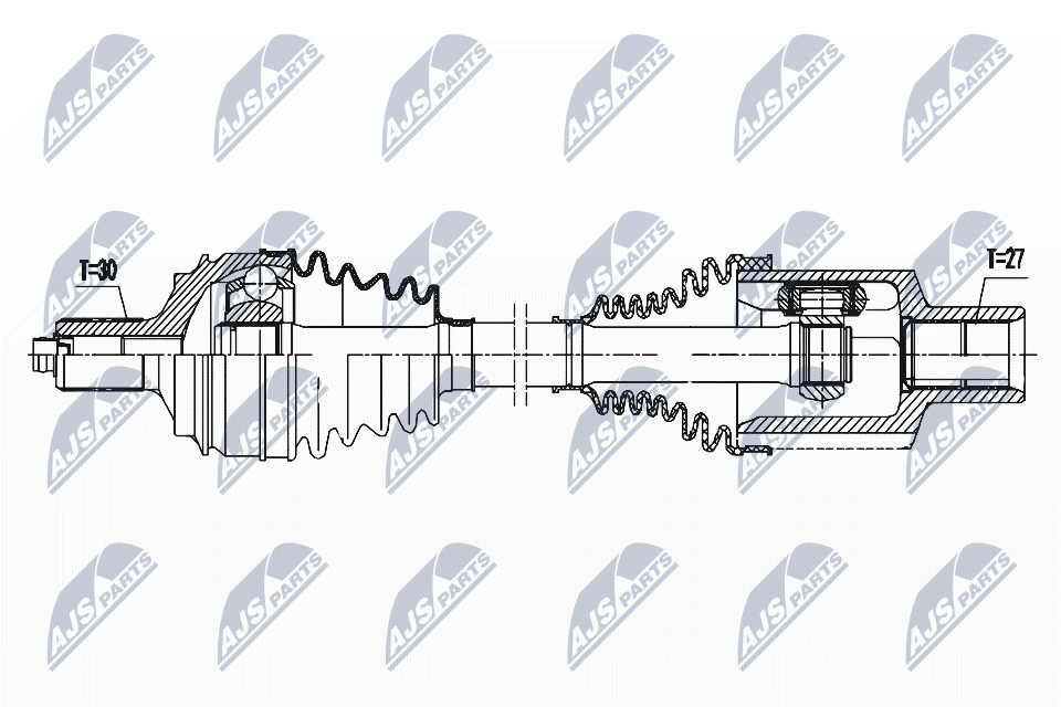 NTY Drivaksel NPW-ME-146 venstre foraksel for MERCEDES-BENZ