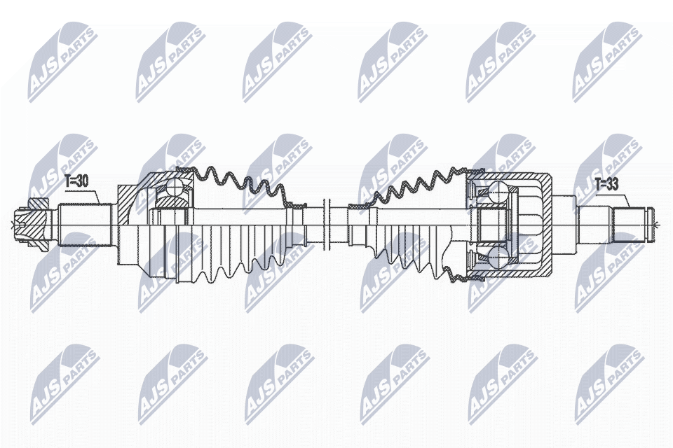 NTY Drivaksel npwar018 Bagaksel venstre for ALFA ROMEO