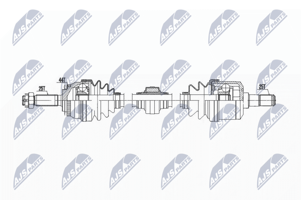 NTY Drivaksel npwhy613 venstre foraksel for HYUNDAI