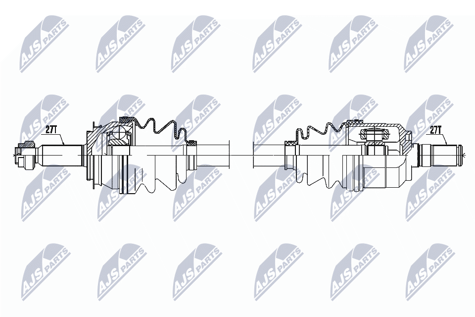 NTY Drivaksel npwhy615 venstre foraksel for HYUNDAI