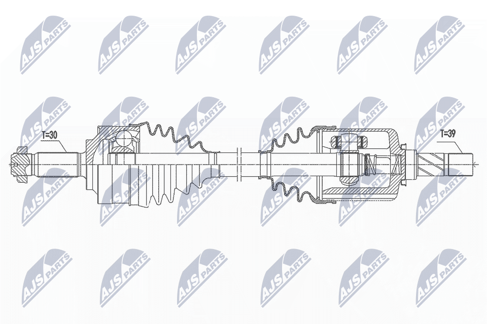 NTY Drivaksel NPW-ME-150 venstre foraksel for MERCEDES-BENZ