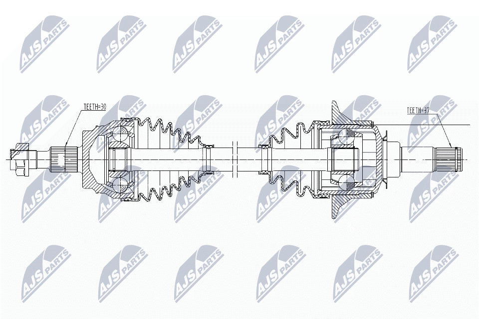 NTY Drivaksel NPW-ME-162 venstre foraksel for MERCEDES-BENZ