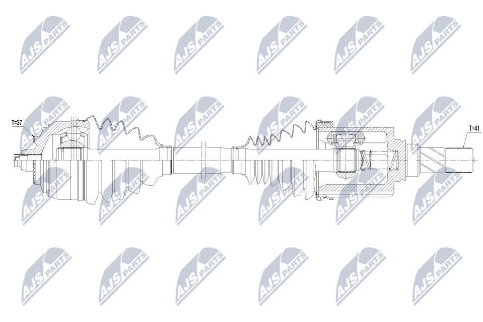 NTY Drivaksel NPW-ME-166 venstre foraksel for MERCEDES-BENZ