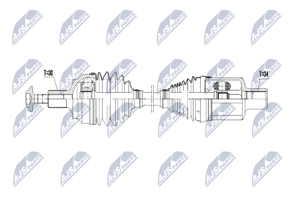 NTY Drivaksel NPW-ME-180 venstre foraksel for MERCEDES-BENZ