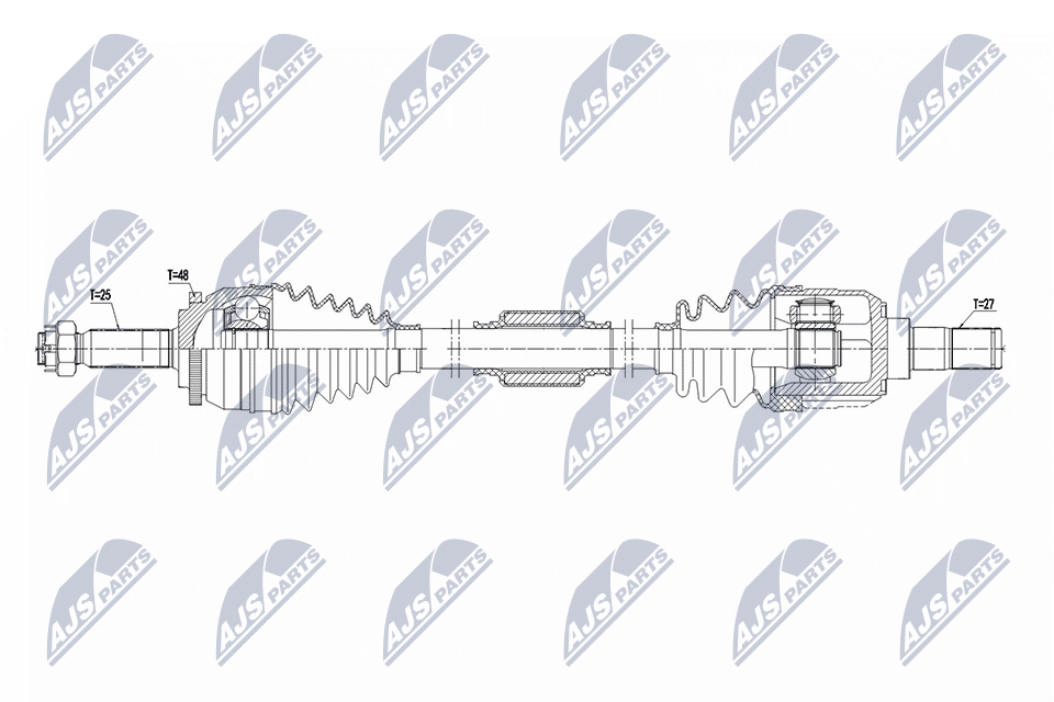 NTY Drivaksel npwhy632 højre foraksel for HYUNDAI