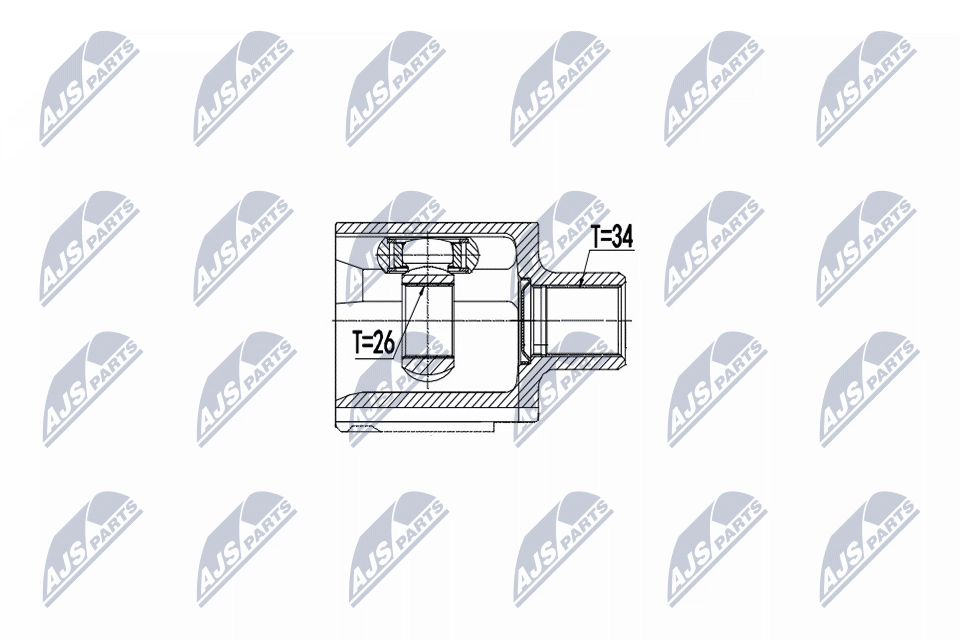 NTY Ledsæt, drivaksel NPW-PL-078 gearkasse-monteret for OPEL