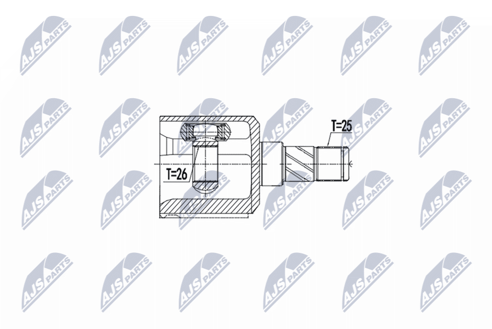 NTY Ledsæt, drivaksel NPW-PL-076 gearkasse-monteret for OPEL